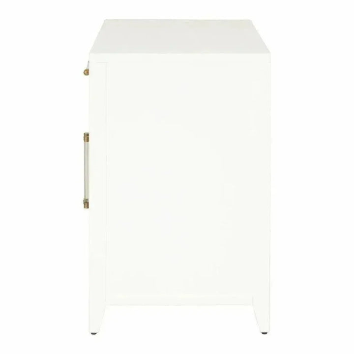 Holland White Rattan Scandinavian Nightstand - LOOMLAN - Essentials For Living - Nightstands