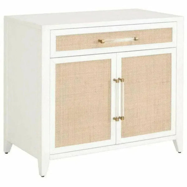 Holland White Rattan Scandinavian Nightstand - LOOMLAN - Essentials For Living - Nightstands