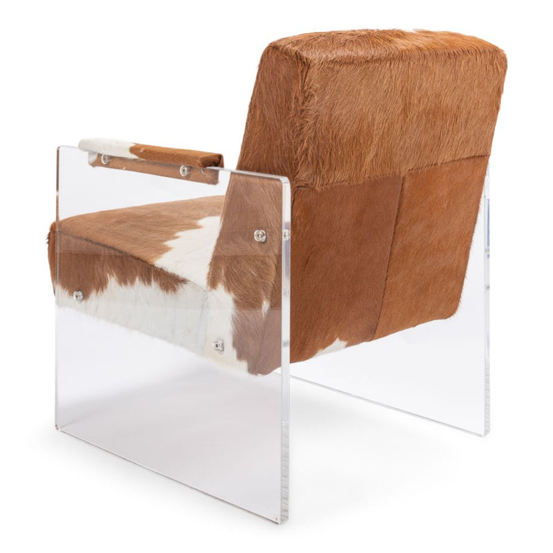 Holloway Armchair Unique Cowhide Accent Chair-Accent Chairs-Sarreid-LOOMLAN