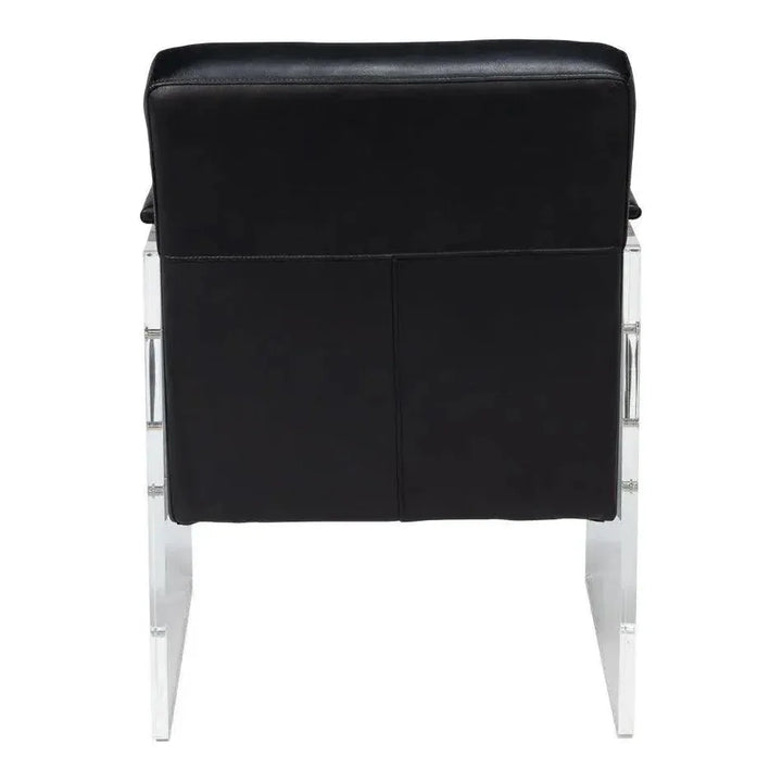 Holloway Leather Black Armchair - LOOMLAN - Sarreid - Accent Chairs