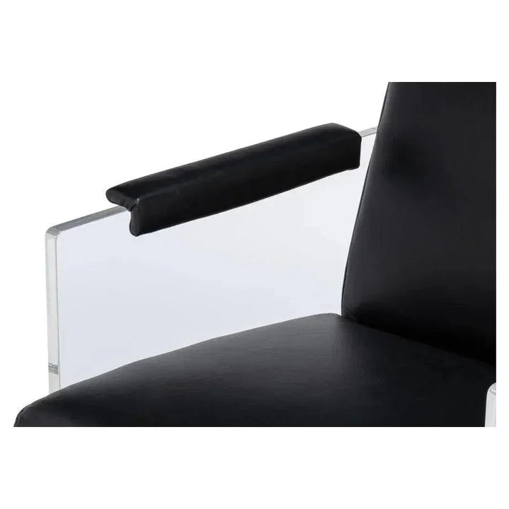 Holloway Leather Black Armchair - LOOMLAN - Sarreid - Accent Chairs