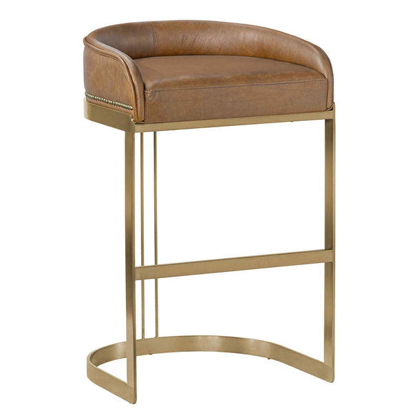 Hollyfield Leather Seat Barstool