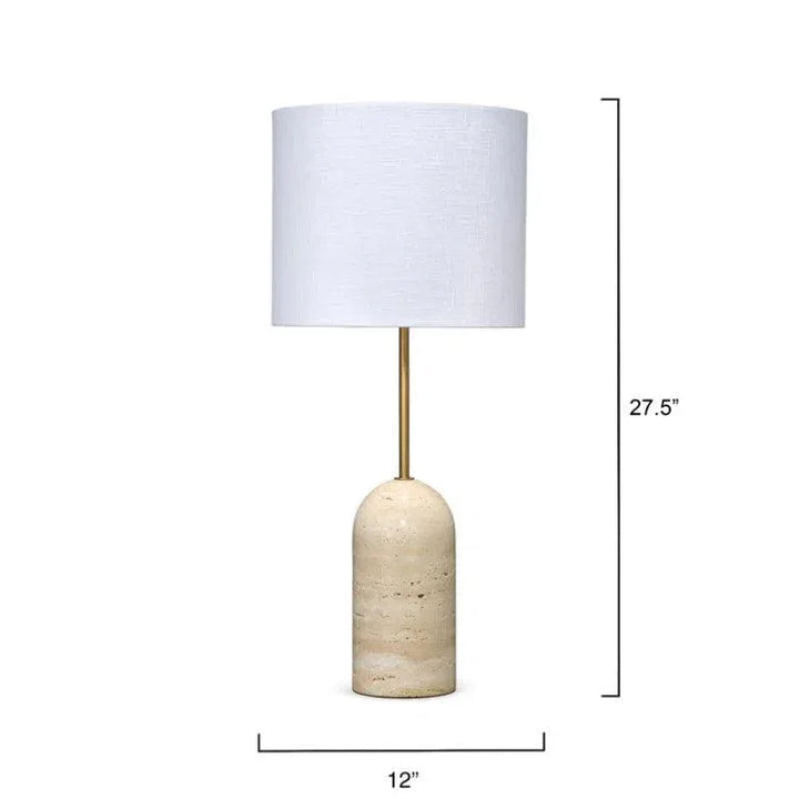 Holt Table Lamp in Travertine - LOOMLAN - Jamie Young - Table Lamps