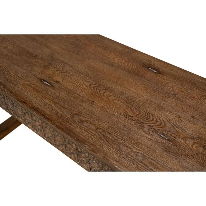 Honeycomb & Cross Console Table Solid Wood - LOOMLAN - Sarreid - Console Tables