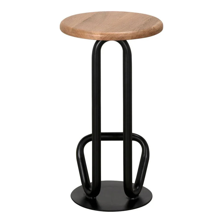 Hook Industrial Steel Framed Counter Stool - LOOMLAN - Noir - Counter Stools