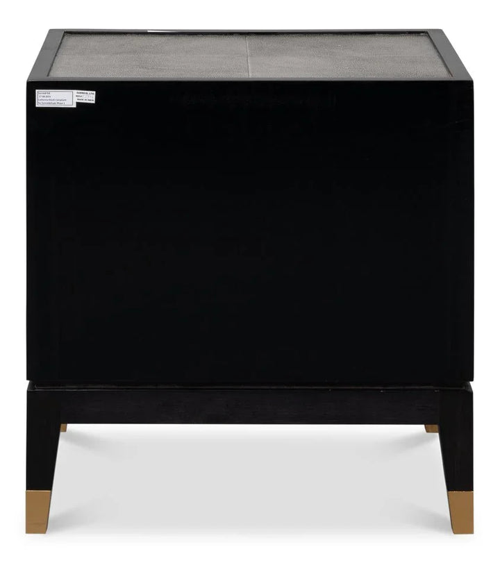 Horatio Two Drawer Leather Nightstand - LOOMLAN - Sarreid - Nightstands