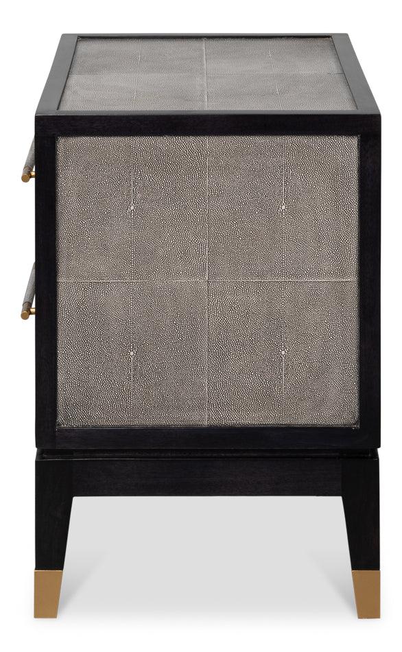 Horatio Two Drawer Leather Nightstand - LOOMLAN - Sarreid - Nightstands