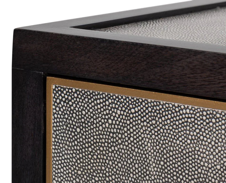 Horatio Two Drawer Leather Nightstand - LOOMLAN - Sarreid - Nightstands