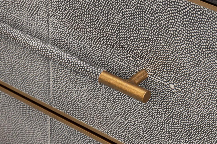 Horatio Two Drawer Leather Nightstand - LOOMLAN - Sarreid - Nightstands