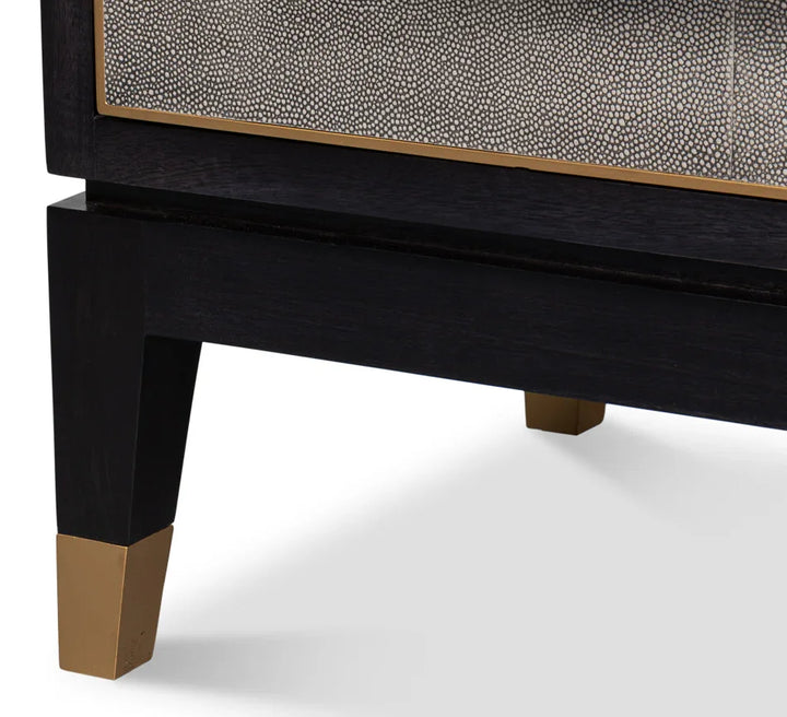 Horatio Two Drawer Leather Nightstand - LOOMLAN - Sarreid - Nightstands