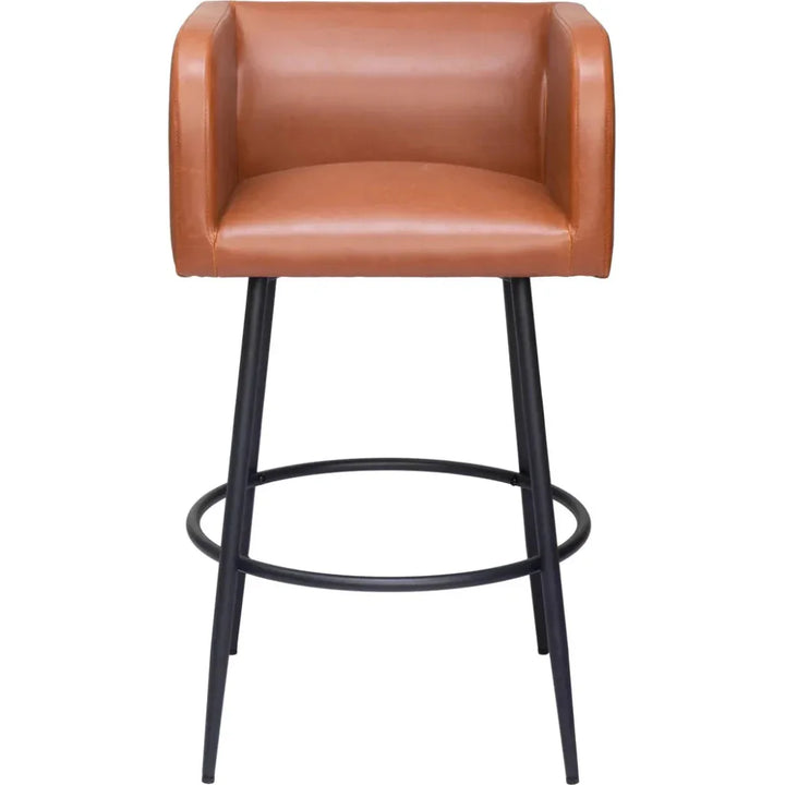 Horbat Barstool (Set of 2) Brown - LOOMLAN - Zuo Modern - Bar Stools