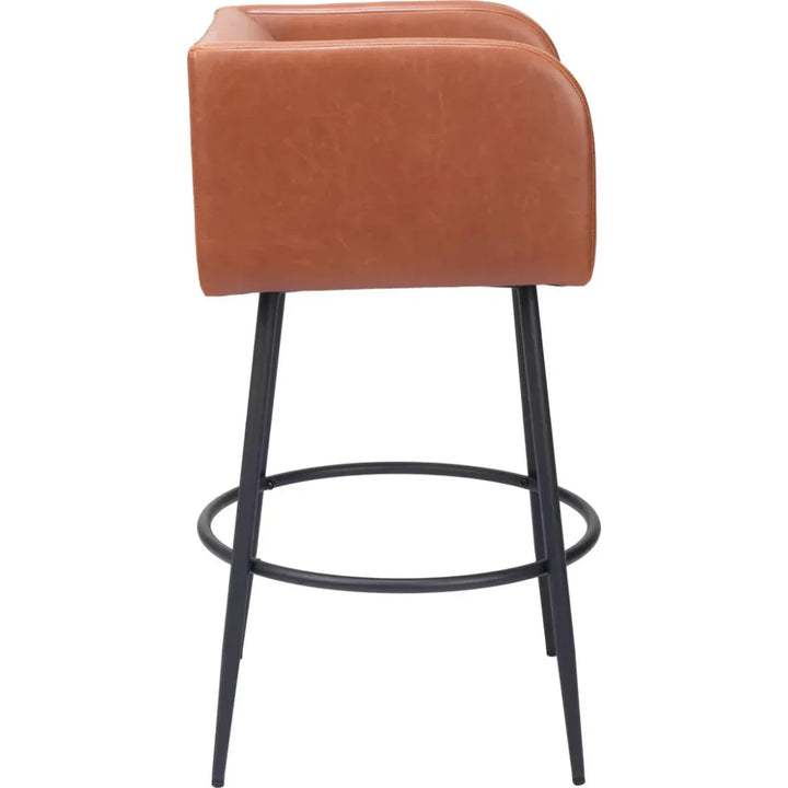 Horbat Barstool (Set of 2) Brown - LOOMLAN - Zuo Modern - Bar Stools