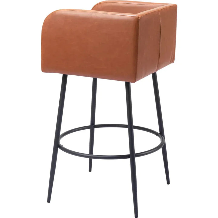 Horbat Barstool (Set of 2) Brown - LOOMLAN - Zuo Modern - Bar Stools