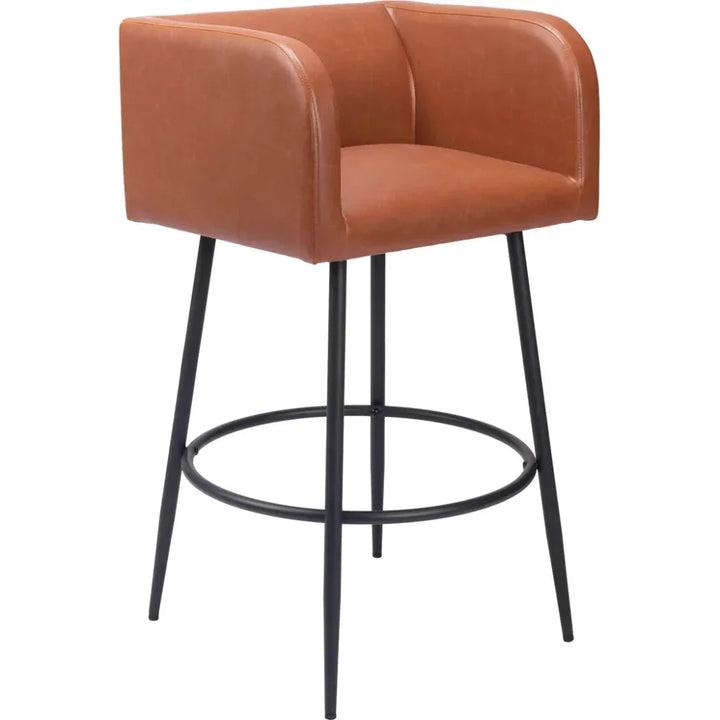 Horbat Barstool (Set of 2) Brown - LOOMLAN - Zuo Modern - Bar Stools