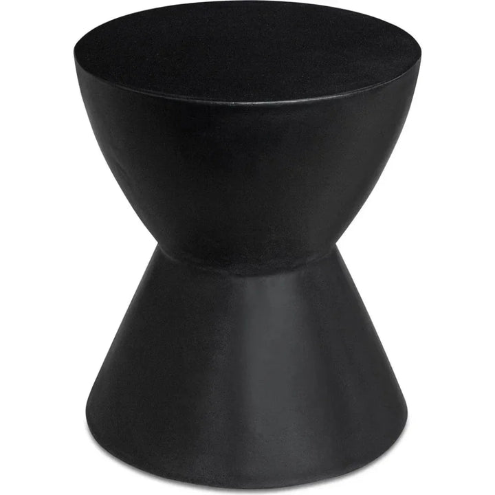 Hourglass Concrete Black Outdoor Stool-Garden Stools-Moe's Home-LOOMLAN