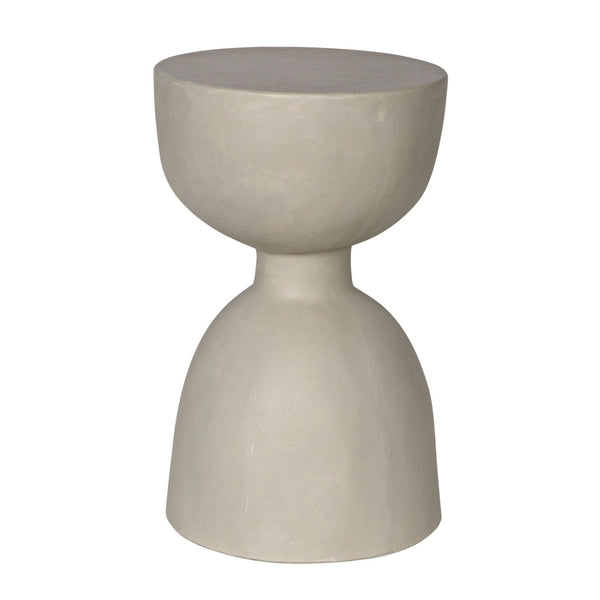 Hourglass Fiber Cement Stool-Poufs and Stools-Noir-LOOMLAN
