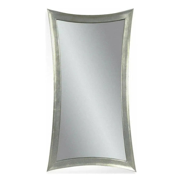 Hourglass Shaped Leaner Floor Mirror-Floor Mirrors-Bassett Mirror-Silver-LOOMLAN