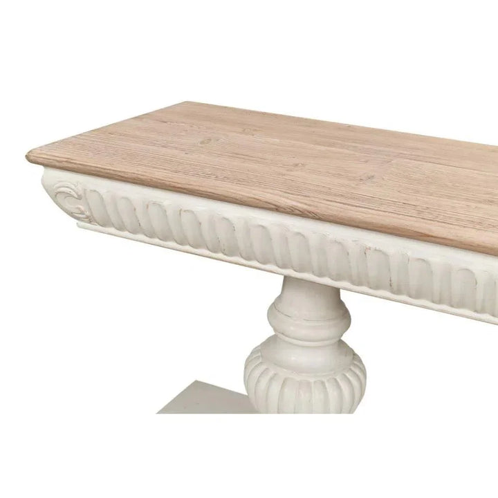 Hugo Console Table Storage Antique White Natural - LOOMLAN - Sarreid - Console Tables