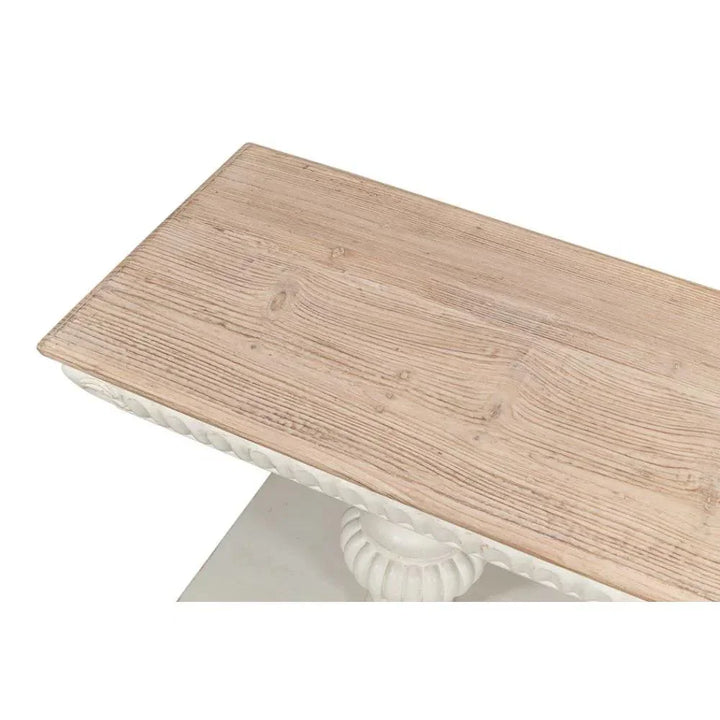 Hugo Console Table Storage Antique White Natural - LOOMLAN - Sarreid - Console Tables