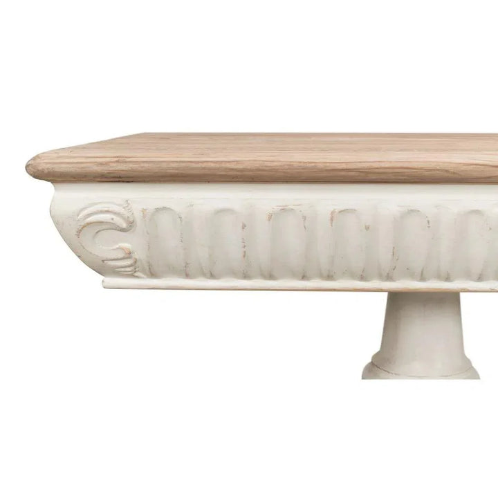 Hugo Console Table Storage Antique White Natural - LOOMLAN - Sarreid - Console Tables