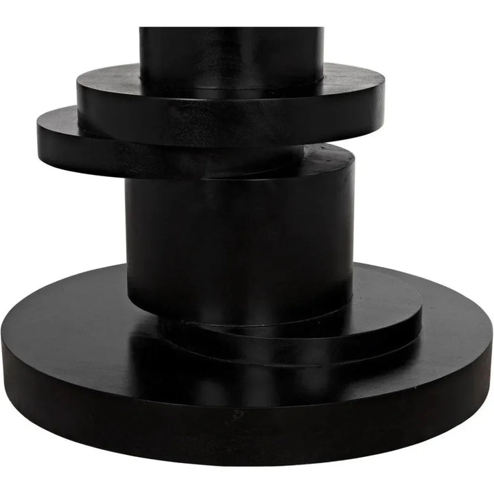 Hugo Round Wooden Dining Table-Dining Tables-Noir-LOOMLAN