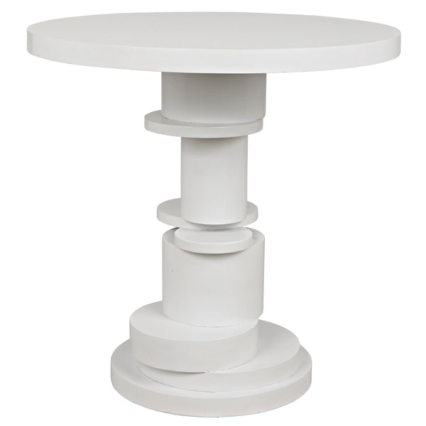Hugo Wood White Round Side Table-Side Tables-Noir-LOOMLAN