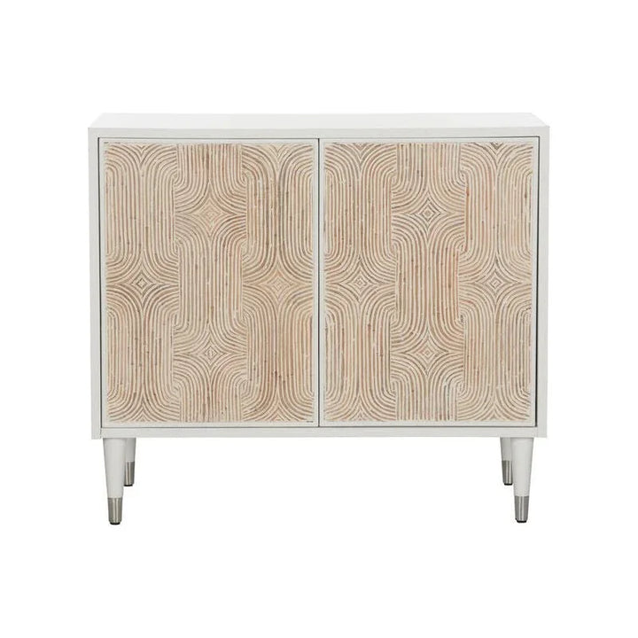 Huli Arch Pattern White Cabinet - LOOMLAN - Wildwood - Accent Cabinets