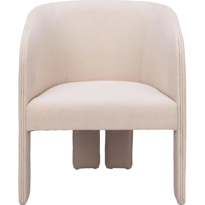 Hull Wood Beige Armless Accent Chair - LOOMLAN - Zuo Modern - Accent Chairs