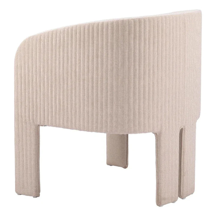 Hull Wood Beige Armless Accent Chair - LOOMLAN - Zuo Modern - Accent Chairs