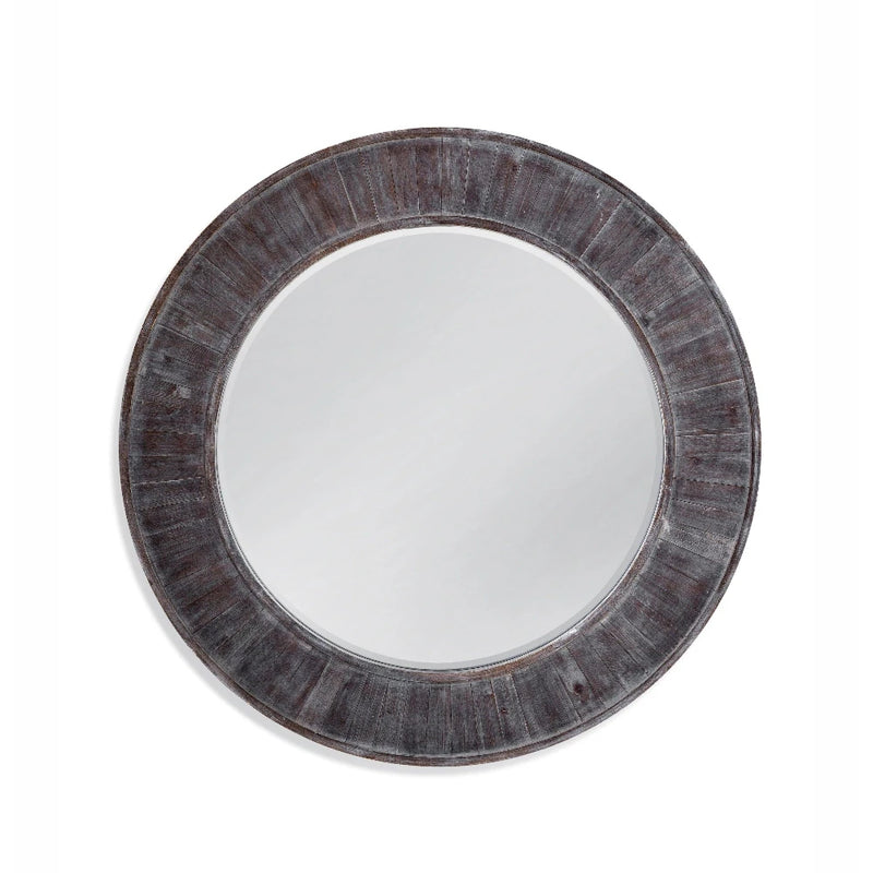 Hunter MDF Brown Round Mirror-Floor Mirrors-Bassett Mirror-LOOMLAN