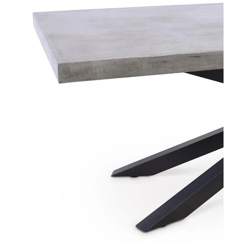 Hunter Reinforced Concrete Rectangular Dining Table-Outdoor Dining Tables-Urbia-LOOMLAN