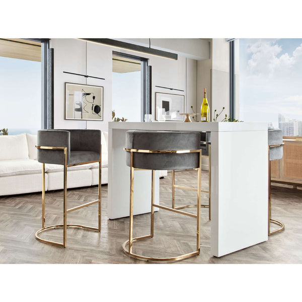 Icon White Lacquer Waterfall Bar Height Table