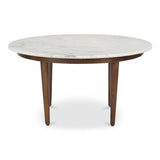 Lark Marble and Solid Mango Wood White Round Coffee Table