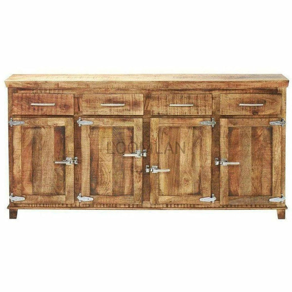 Icebox Lock Reclaimed Wood 4 Doors Sideboard