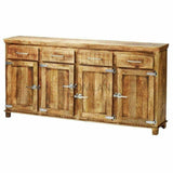 Icebox Lock Reclaimed Wood 4 Doors Sideboard