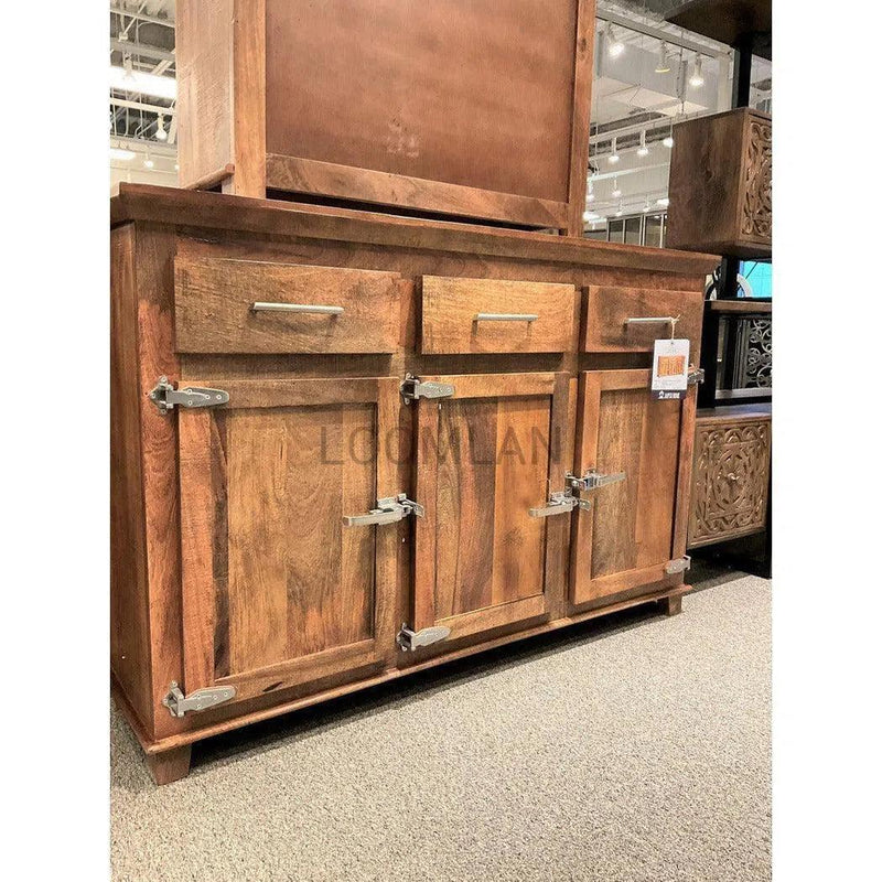 Icebox Lock Reclaimed Wood 4 Doors Sideboard