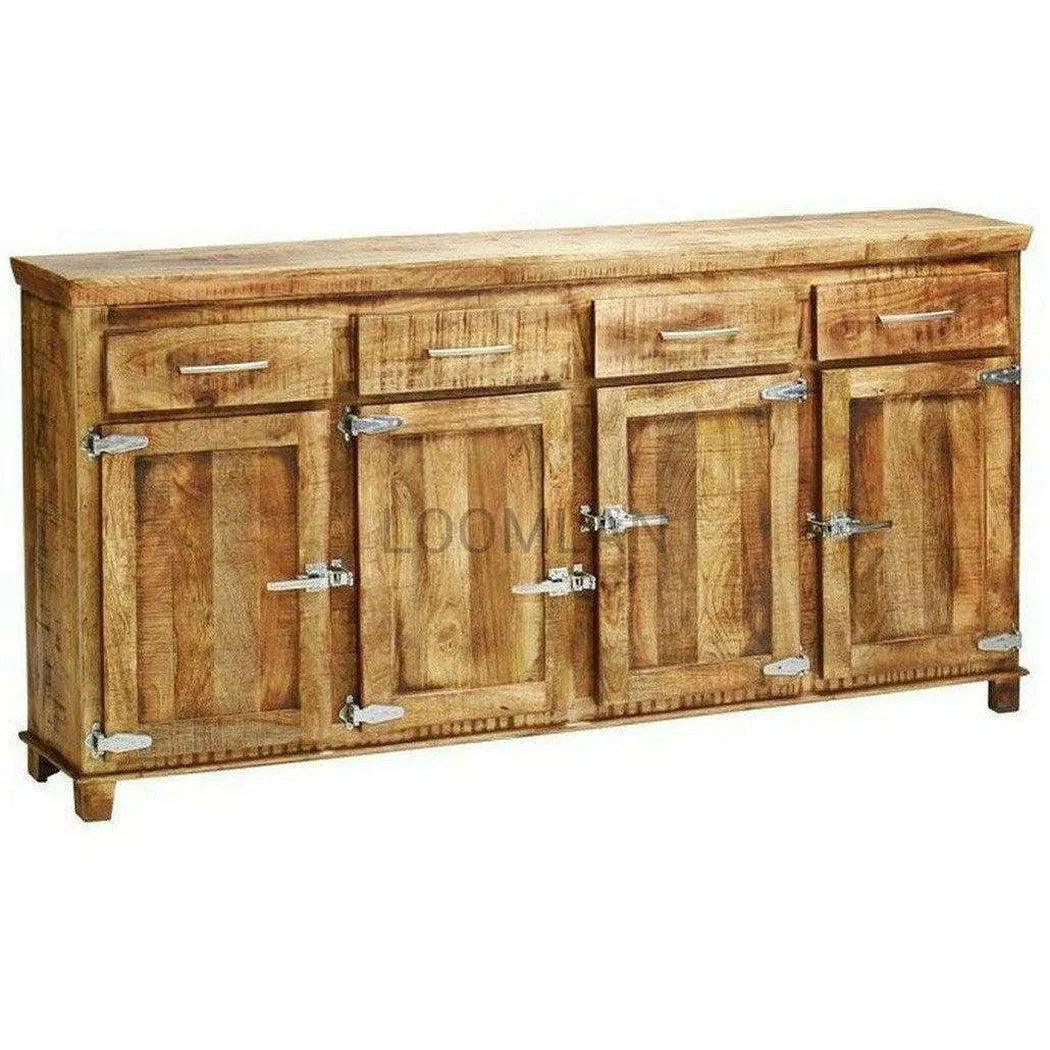 Icebox Lock Reclaimed Wood 4 Doors Sideboard