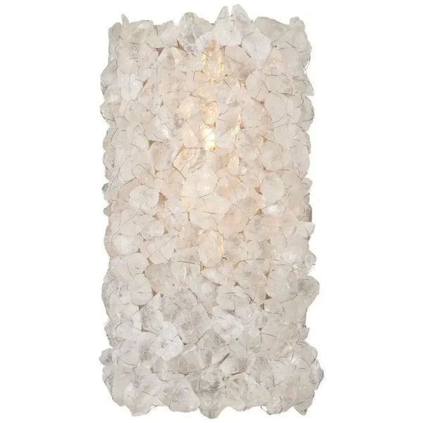 Iconoclast Iron & Rock Crystal White Wall Sconce - LOOMLAN - Currey & Co - Wall Sconces