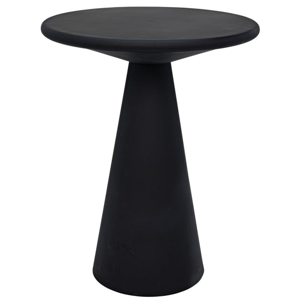 Idiom Black Steel Round Side Table-Side Tables-Noir-LOOMLAN
