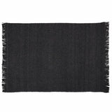 Idun Charcoal Black Solid Handmade Wool Rug