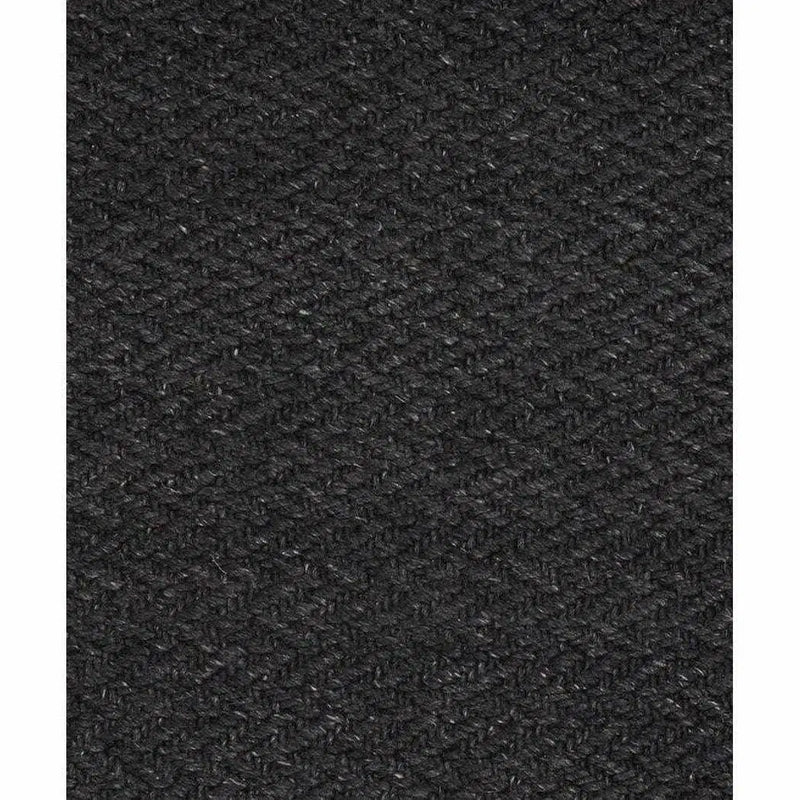 Idun Charcoal Black Solid Handmade Wool Rug