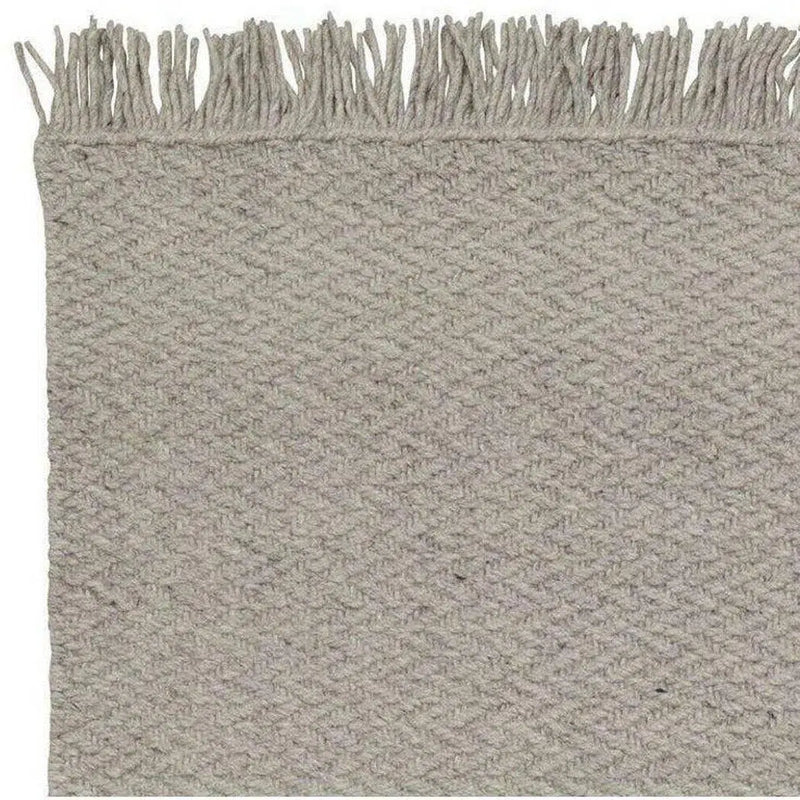 Idun Light Grey Solid Handmade Wool Rug