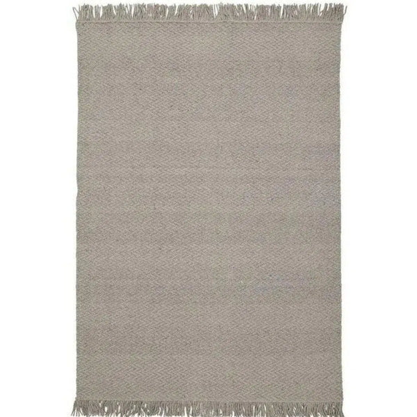 Idun Light Grey Solid Handmade Wool Rug