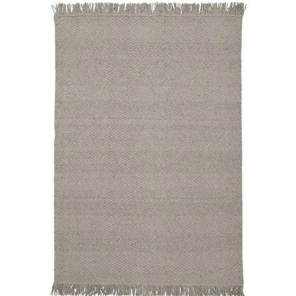 Idun Light Grey Solid Handmade Wool Rug By Linie Design