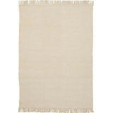 Idun White Beige Solid Handmade Wool Rug