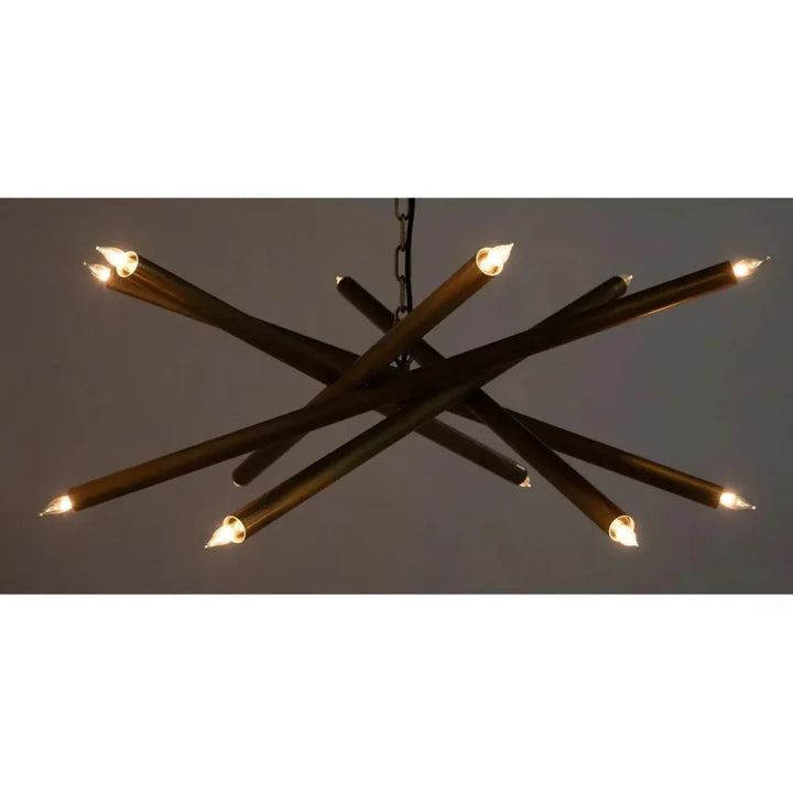 Ikram Metal Small Chandelier With Brass - LOOMLAN - Noir - Chandeliers