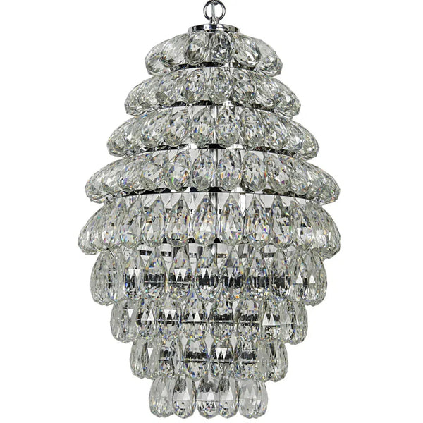 Illumination Metal and Glass Chandelier With Chrome Finish-Chandeliers-Noir-LOOMLAN