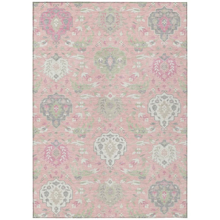 Ilyara Pink Washable Indoor-Outdoor Rug-Outdoor Rugs-LOOMLAN Rugs-2'6" x 3'10"-LOOMLAN