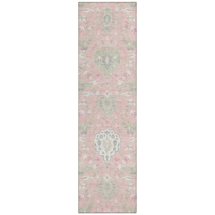 Ilyara Pink Washable Indoor-Outdoor Rug-Outdoor Rugs-LOOMLAN Rugs-2'3" x 7'6"-LOOMLAN