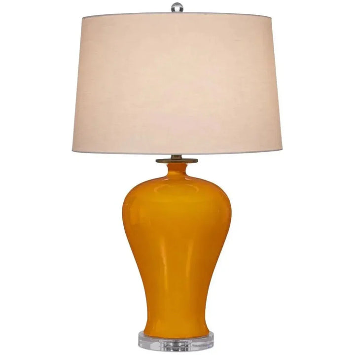 Imperial Porcelain & Metal Orange Table Lamp - LOOMLAN - Currey & Co - Table Lamps
